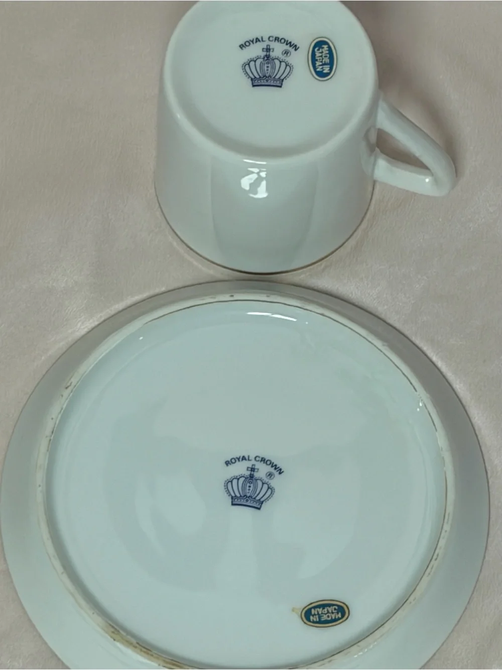 Vintage Royal Crown Japan Bird & Flower Porcelain Coffee Set for 6 Gold Trim